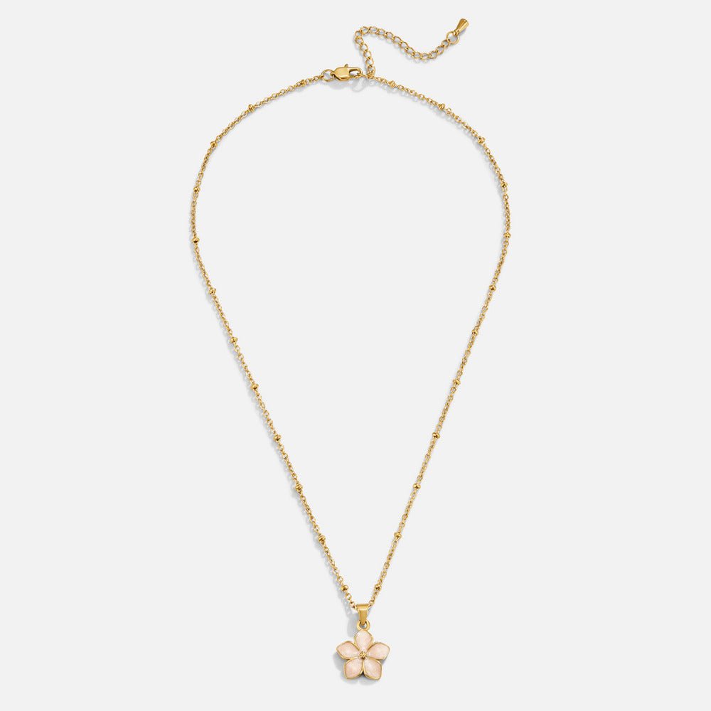 Blush Blossom Gold-Tone Pendant Necklace