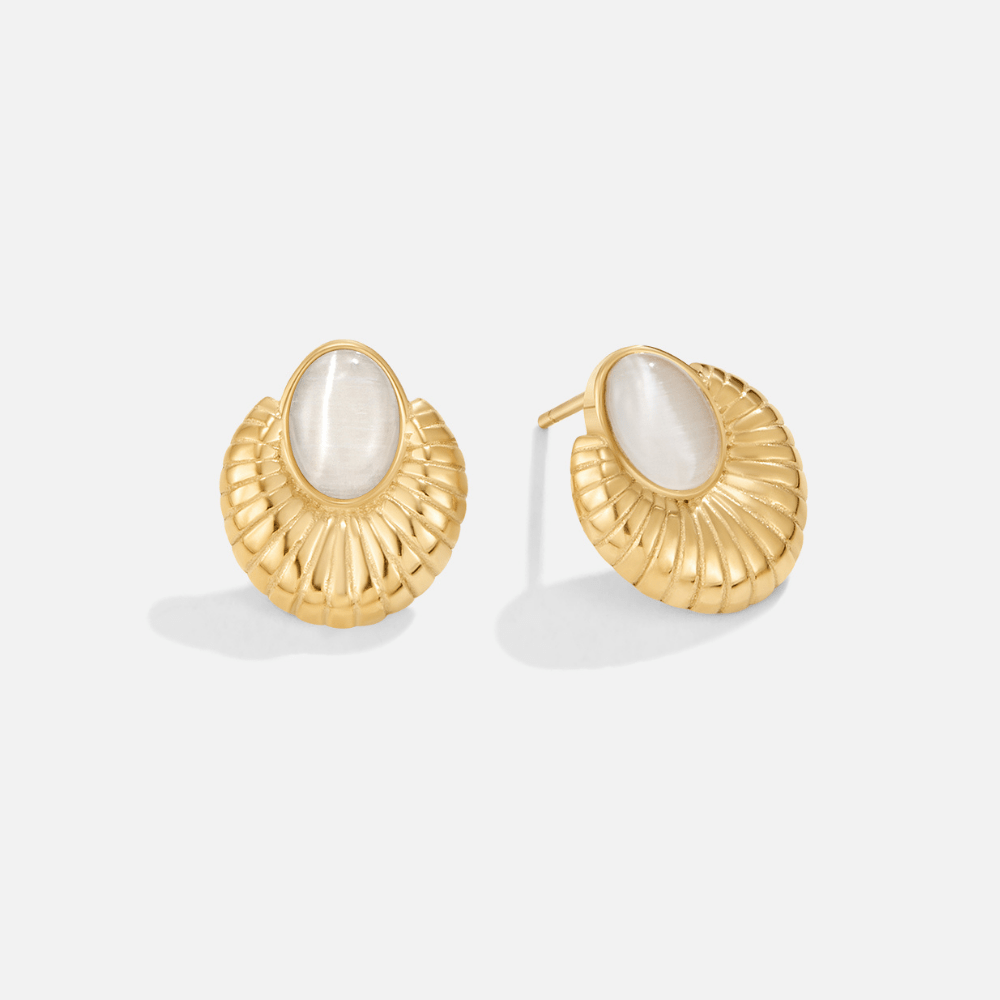 Bohemia Relaxed Cat Eye Gold-Tone Earrings