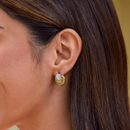 Bohemia Relaxed Cat Eye Gold-Tone Earrings