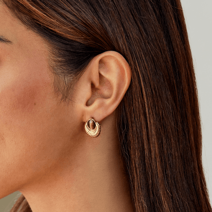 Bohemia Gold-Tone Earrings in Amber Brown