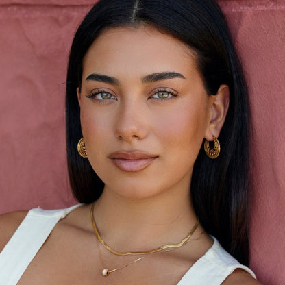 Easy Wearing Gold-Tone Open Hoop Earrings