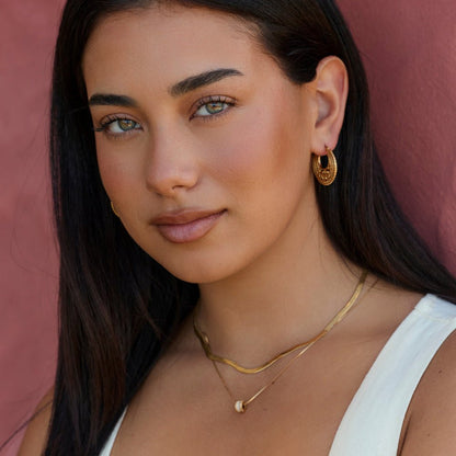 Easy Wearing Gold-Tone Open Hoop Earrings