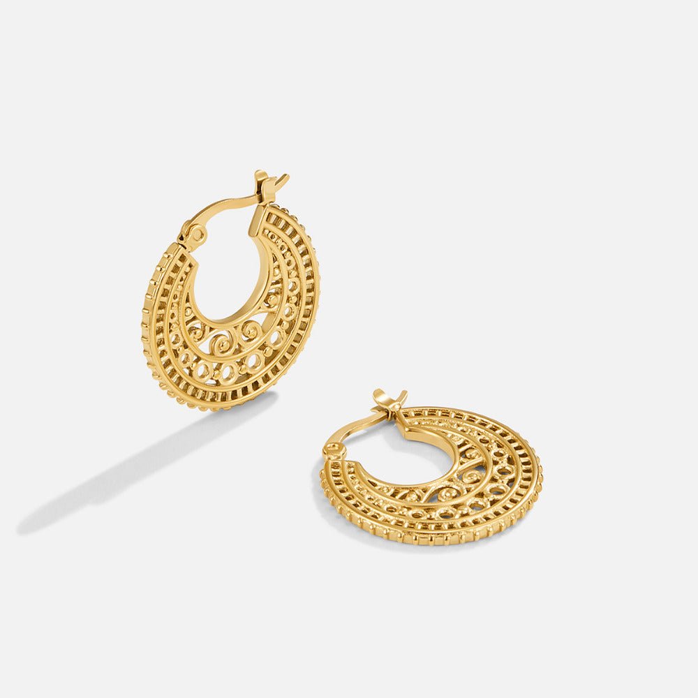 Easy Wearing Gold-Tone Open Hoop Earrings