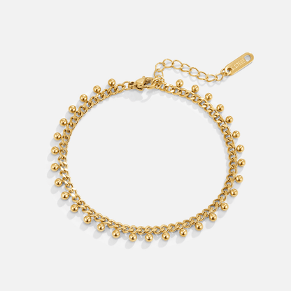 Brie Flat Curb Link Gold-Tone Drop Bracelet