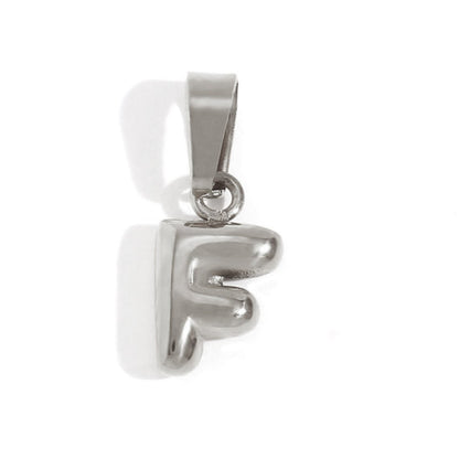 Rounded Bubble Initial Pendant Chain Necklace