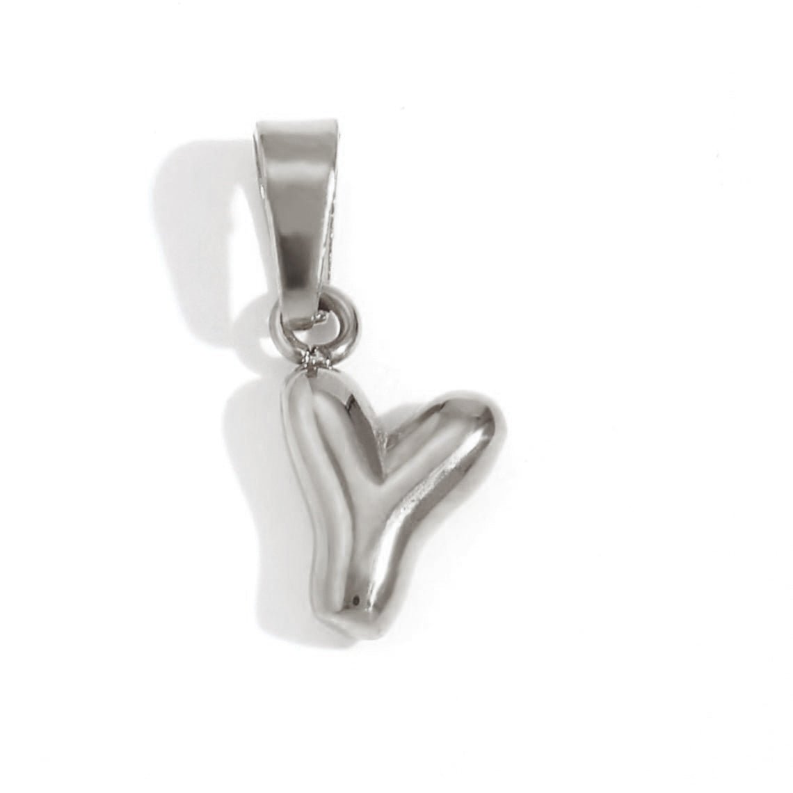 Rounded Bubble Initial Pendant Chain Necklace