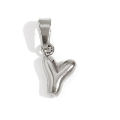 Rounded Bubble Initial Pendant Chain Necklace