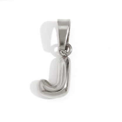 Rounded Bubble Initial Pendant Chain Necklace