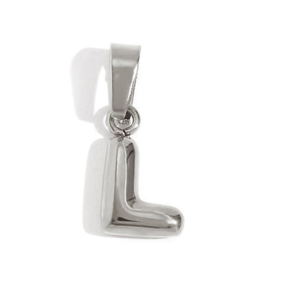 Rounded Bubble Initial Pendant Chain Necklace