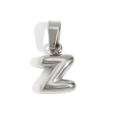 Rounded Bubble Initial Pendant Chain Necklace