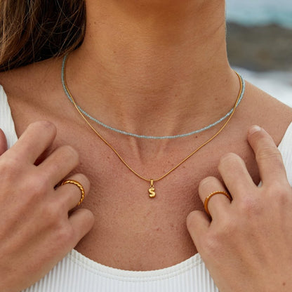 Softly Rounded Initial Letter Necklace