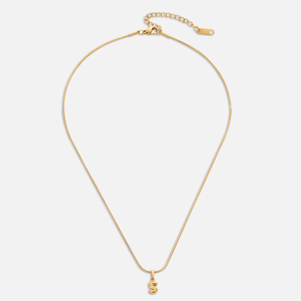 Softly Rounded Initial Letter Necklace