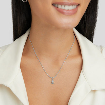 Rounded Bubble Initial Pendant Chain Necklace