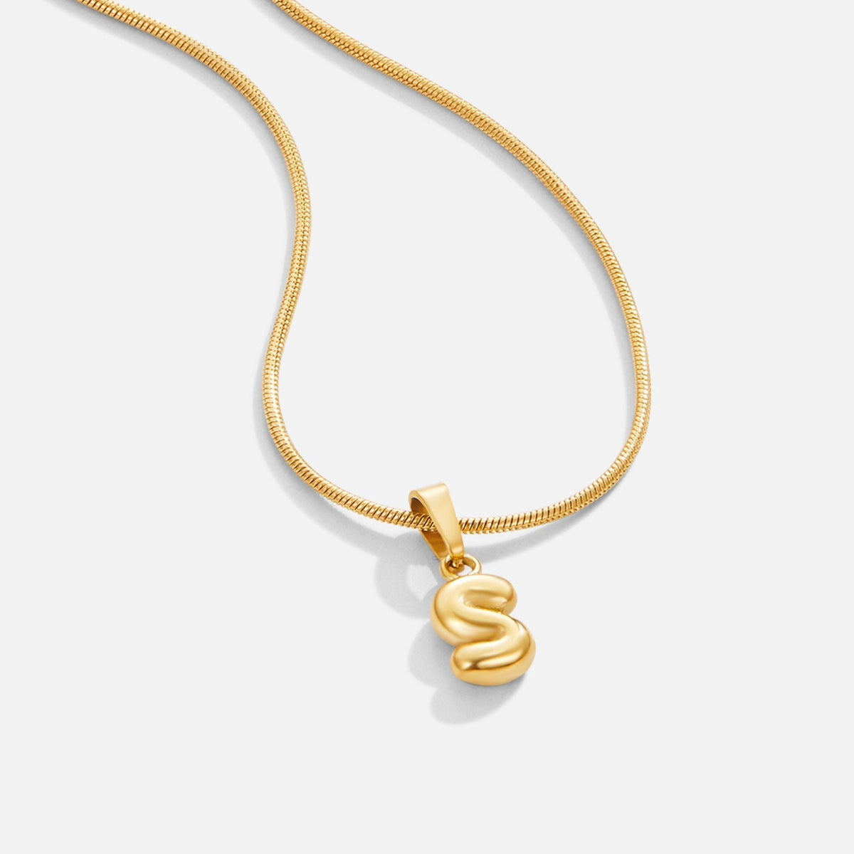 Softly Rounded Initial Letter Necklace