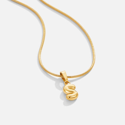 Softly Rounded Initial Letter Necklace