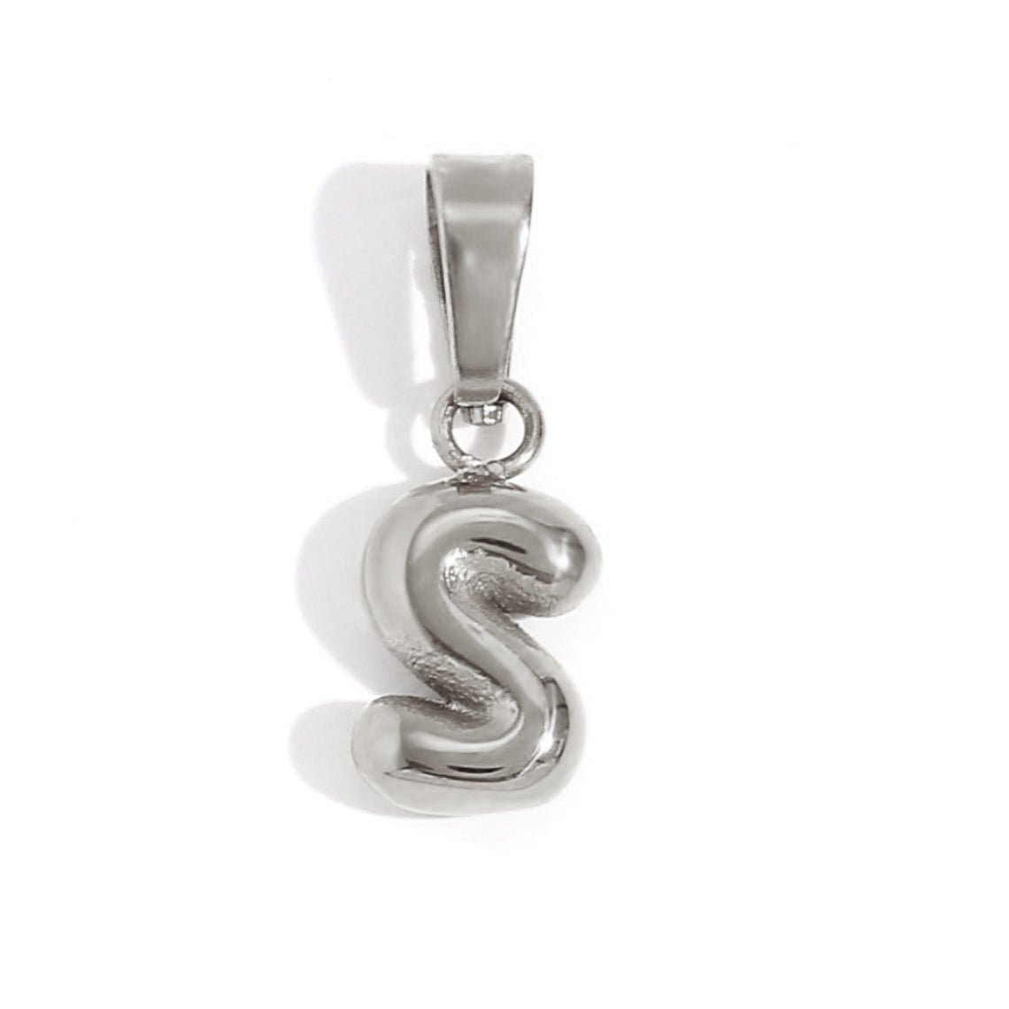 Rounded Bubble Initial Pendant Chain Necklace