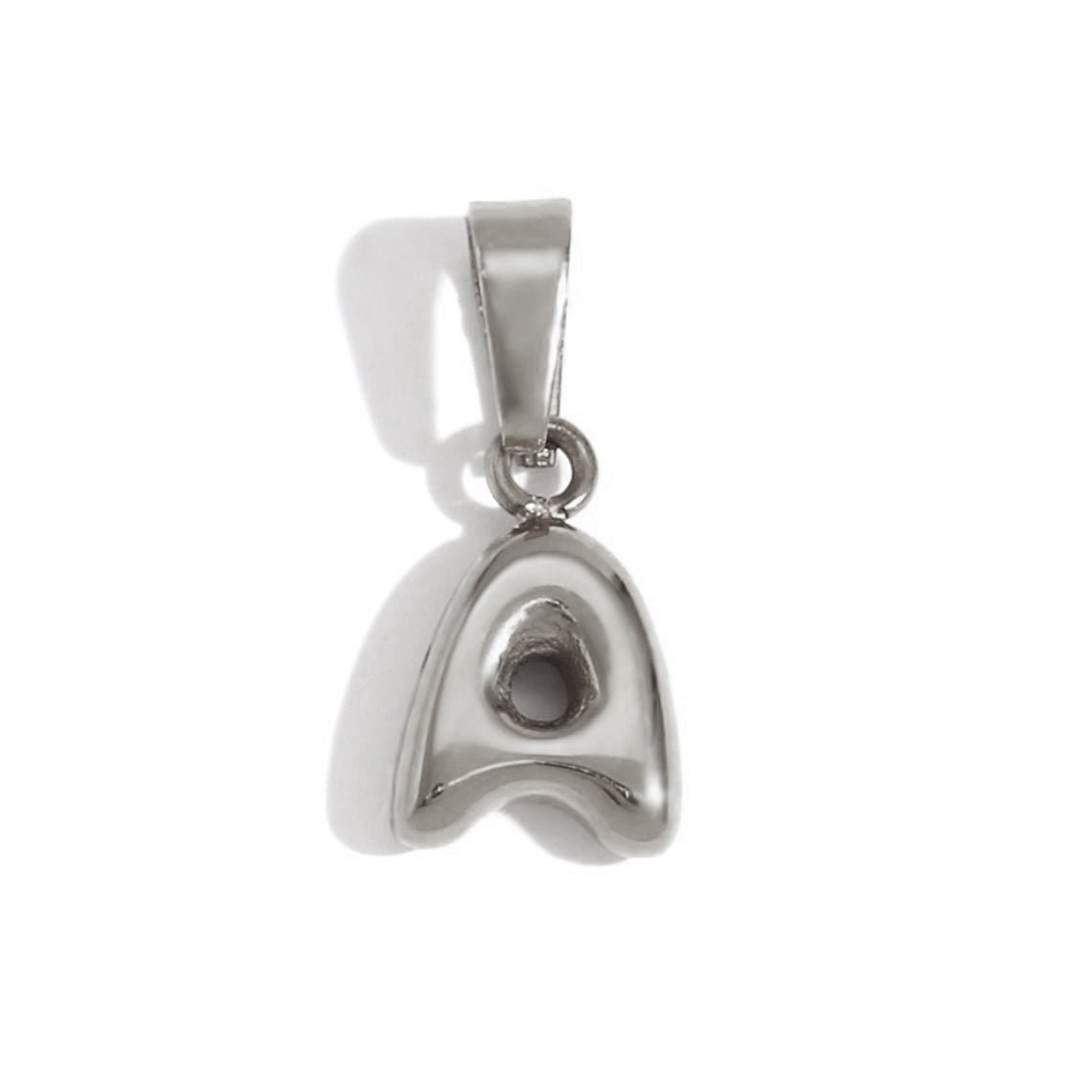 Rounded Bubble Initial Pendant Chain Necklace