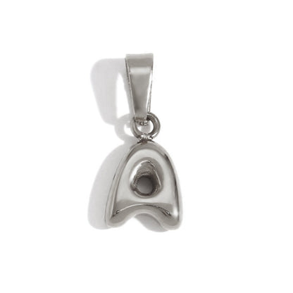 Rounded Bubble Initial Pendant Chain Necklace