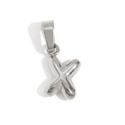 Rounded Bubble Initial Pendant Chain Necklace
