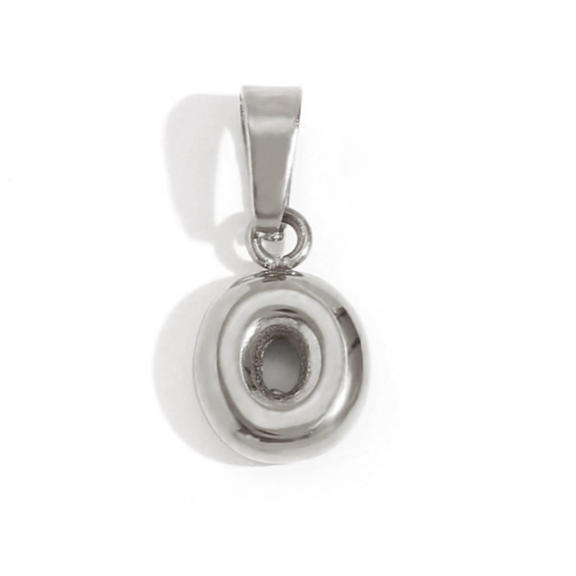Rounded Bubble Initial Pendant Chain Necklace