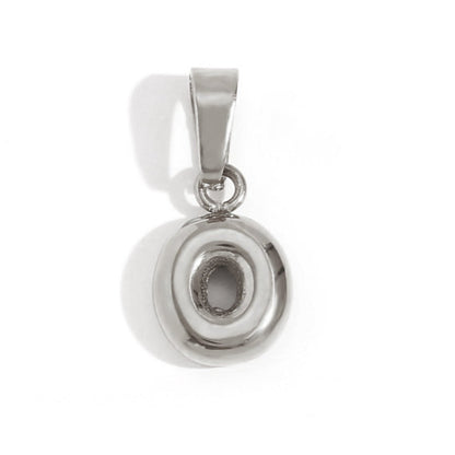 Rounded Bubble Initial Pendant Chain Necklace