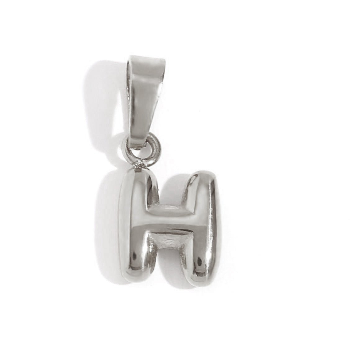 Rounded Bubble Initial Pendant Chain Necklace