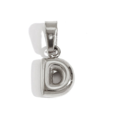 Rounded Bubble Initial Pendant Chain Necklace