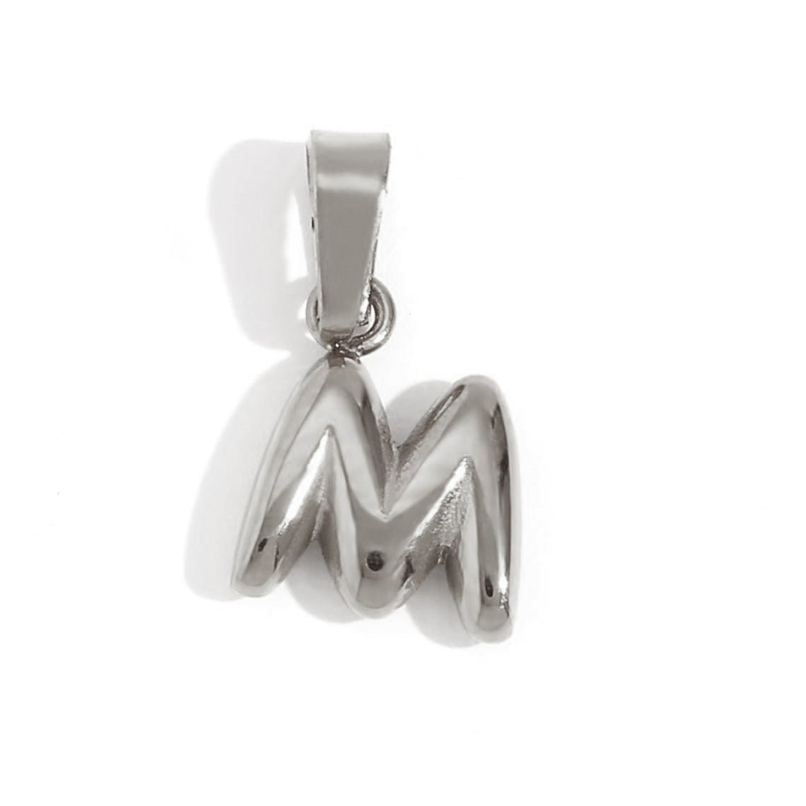 Rounded Bubble Initial Pendant Chain Necklace