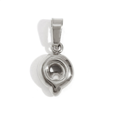 Rounded Bubble Initial Pendant Chain Necklace