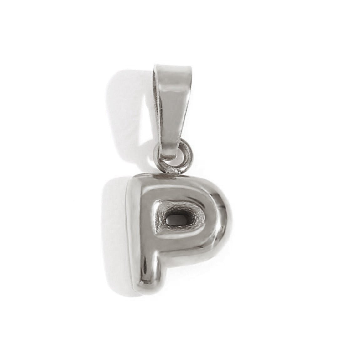 Rounded Bubble Initial Pendant Chain Necklace
