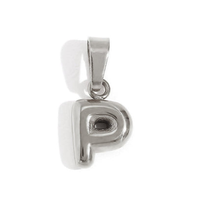 Rounded Bubble Initial Pendant Chain Necklace