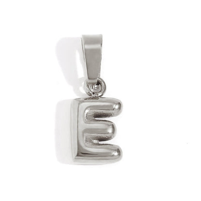 Rounded Bubble Initial Pendant Chain Necklace