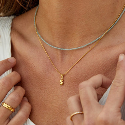 Softly Rounded Initial Letter Necklace