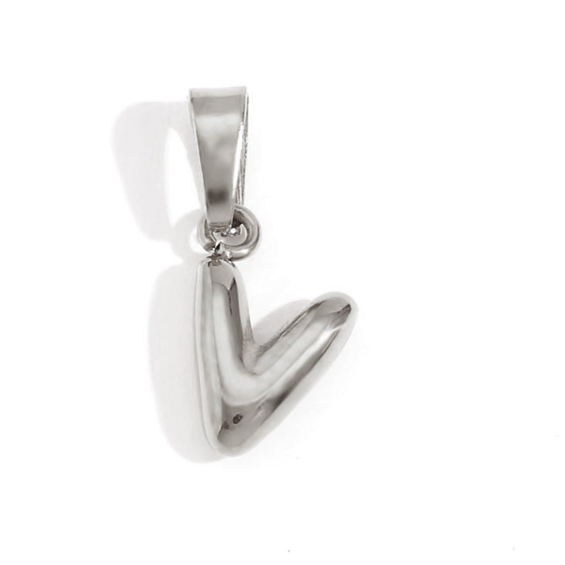 Rounded Bubble Initial Pendant Chain Necklace