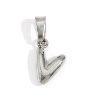 Rounded Bubble Initial Pendant Chain Necklace