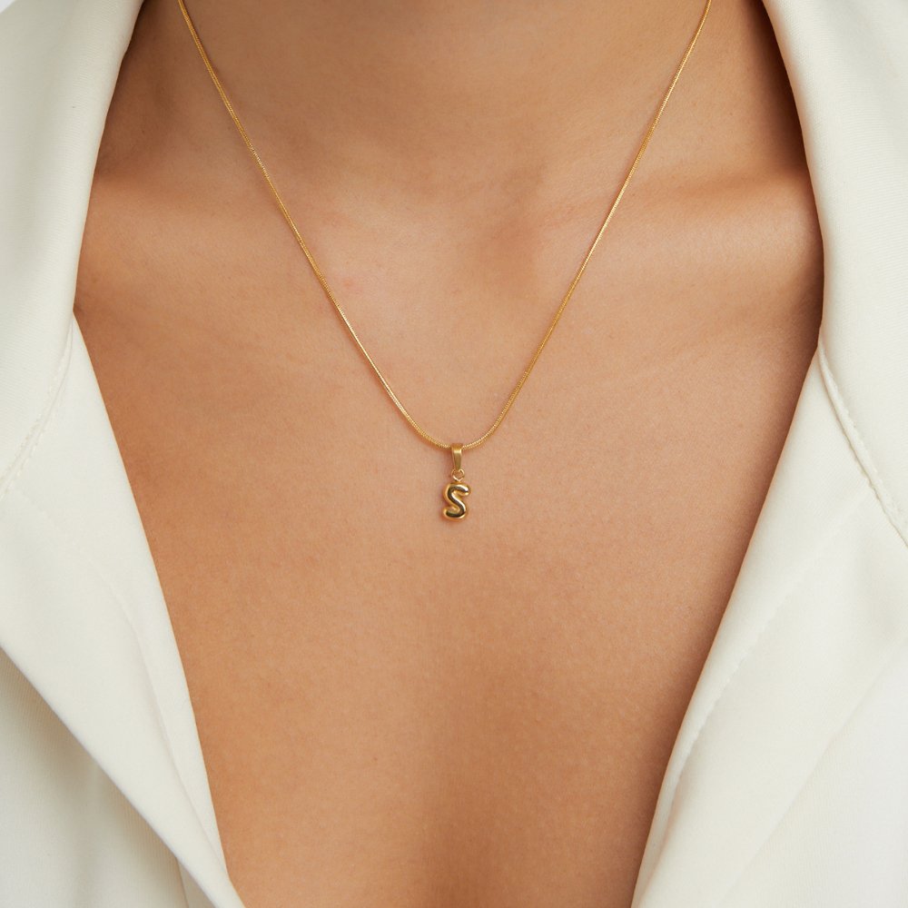 Softly Rounded Initial Letter Necklace