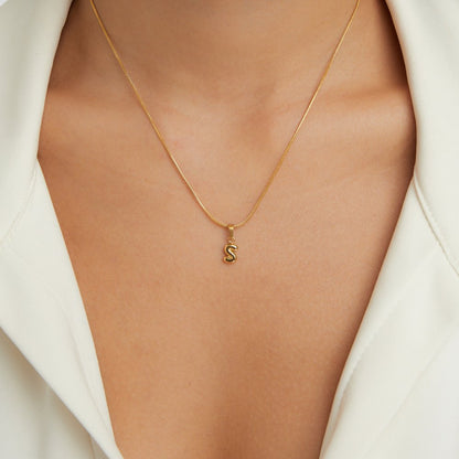 Softly Rounded Initial Letter Necklace
