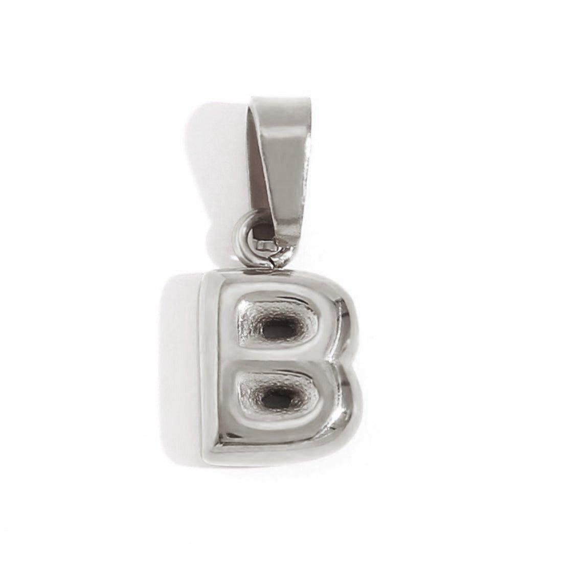Rounded Bubble Initial Pendant Chain Necklace