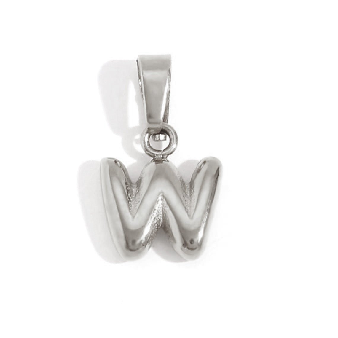 Rounded Bubble Initial Pendant Chain Necklace