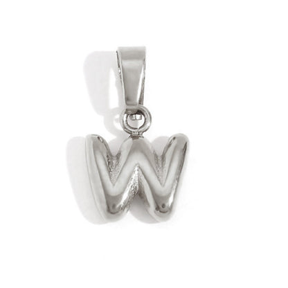 Rounded Bubble Initial Pendant Chain Necklace