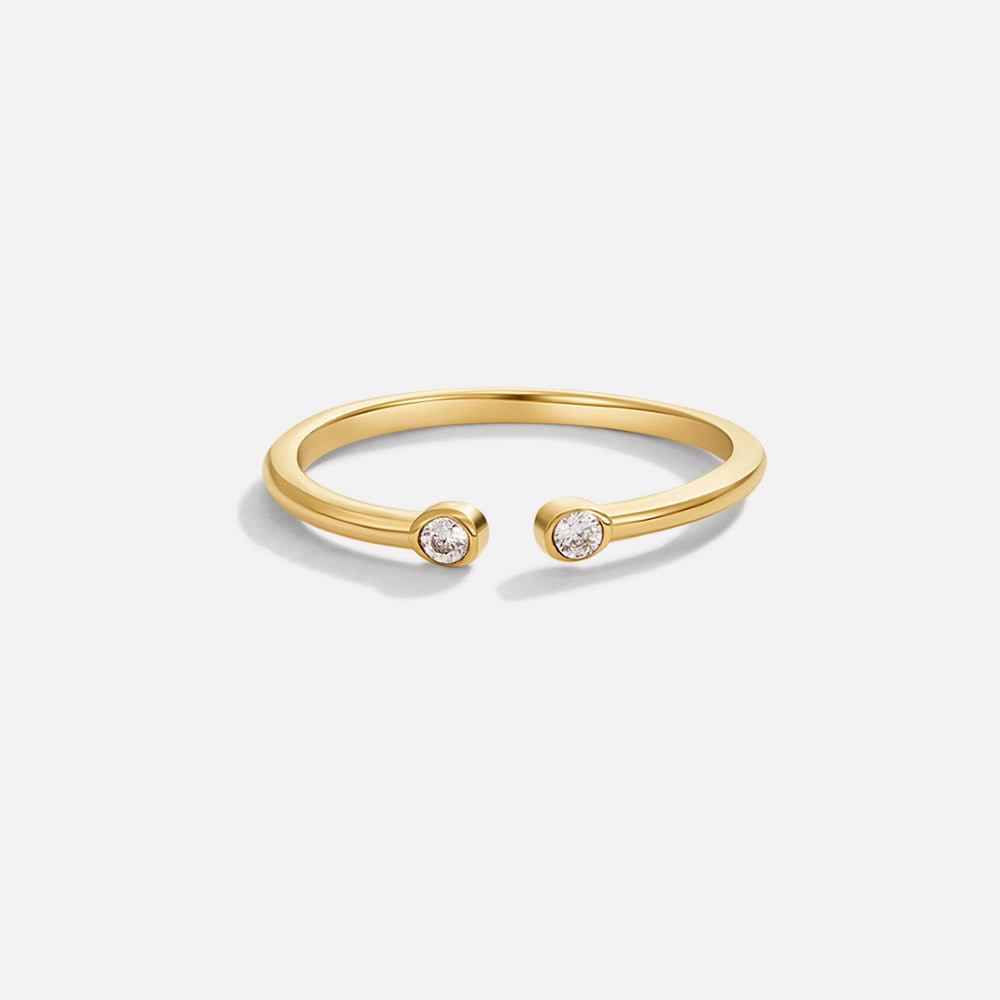 Cali Crystal Line Gold-Tone Slim Ring