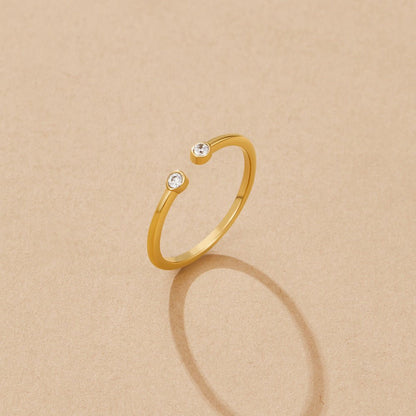 Cali Crystal Line Gold-Tone Slim Ring