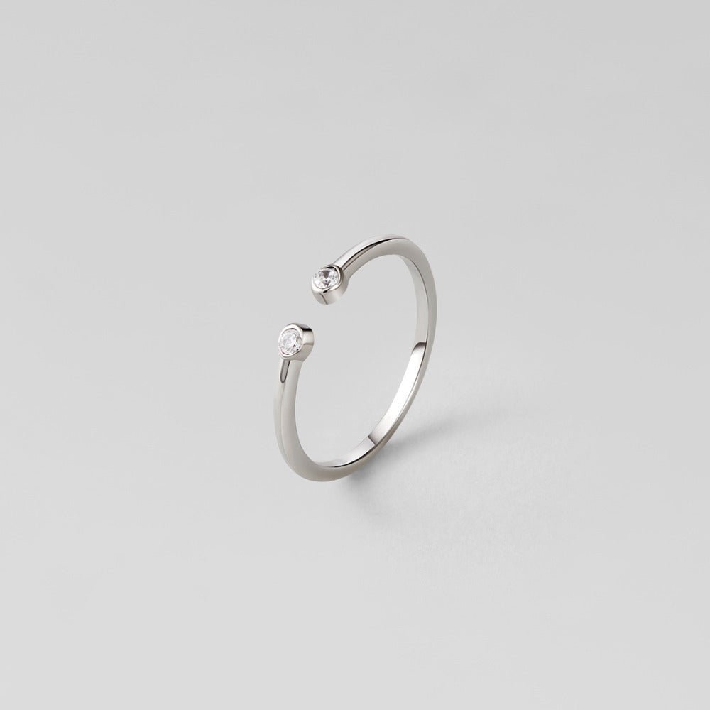 Cali Slim Silver-Tone Ring Lit with Crystals