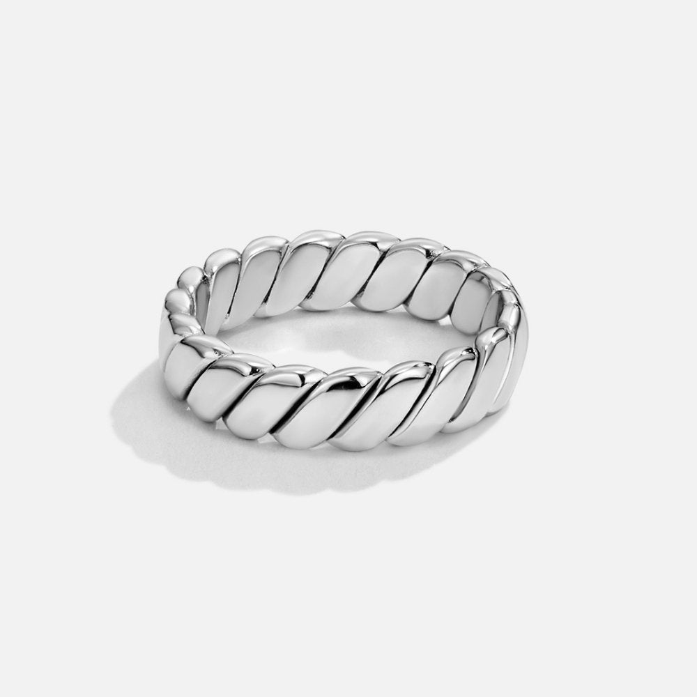 Calira Strand Twist Silver-Tone Band Ring