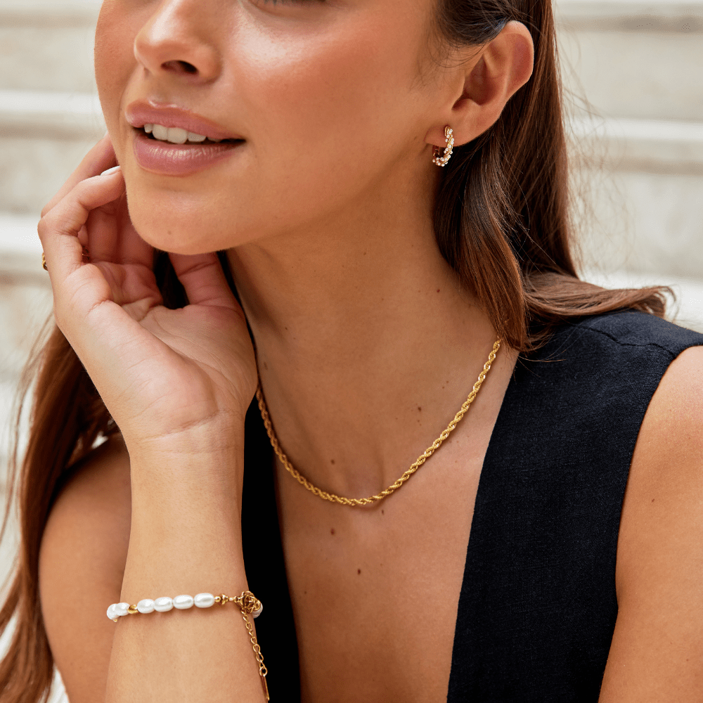 Calla Softly Twisted Link Gold-Tone Necklace