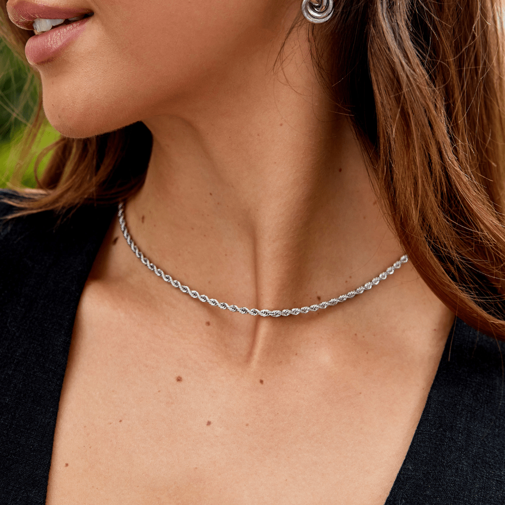 Calla Rope Twist Silver-Tone Necklace
