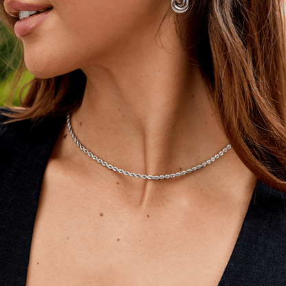 Calla Rope Twist Silver-Tone Necklace
