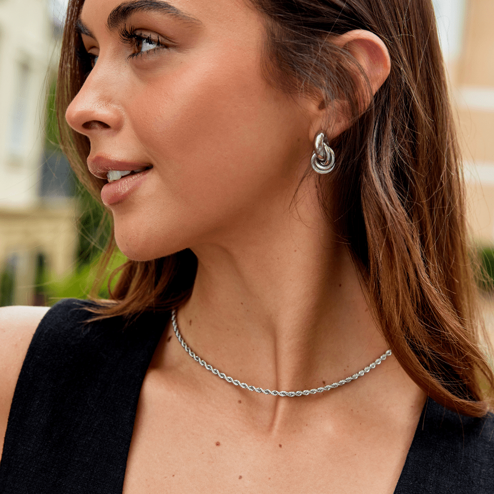 Calla Rope Twist Silver-Tone Necklace