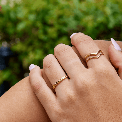Callie Plain Gold-Tone Stacking Band Ring