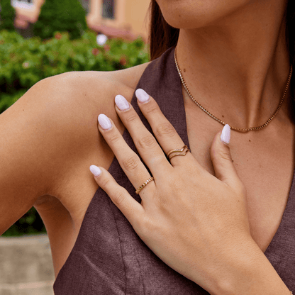 Callie Plain Gold-Tone Stacking Band Ring